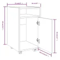 Armoire appoint à roues Chêne marron 33x38x60 cm