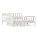 Cadre de lit Blanc Bois massif 180x200 cm Super King