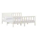 Cadre de lit Blanc Bois massif 180x200 cm Super King