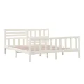 Cadre de lit Blanc Bois massif 180x200 cm Super King