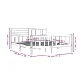 Cadre de lit Blanc Bois massif 180x200 cm Super King