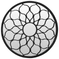 Miroir de jardin Noir 40x3 cm Fer Rond utilisation extérieure