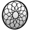 Miroir de jardin Noir 40x3 cm Fer Rond utilisation extérieure
