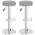 Tabourets de bar lot de 2 gris tissu