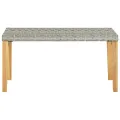 Banc de jardin 120 cm Gris Résine tressée et bois d'acacia
