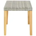 Banc de jardin 120 cm Gris Résine tressée et bois d'acacia