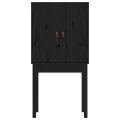 Buffet haut Noir 60x40x120 cm Bois massif de pin