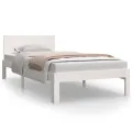 Cadre de lit Blanc Bois de pin massif 90x200 cm