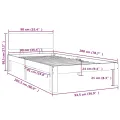 Cadre de lit Blanc Bois de pin massif 90x200 cm