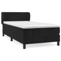 cadre de lit avec matelas Noir 90x200 cm Velours