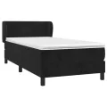 cadre de lit avec matelas Noir 90x200 cm Velours
