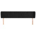 Tête de lit avec oreilles Noir 203x23x78/88 cm Velours