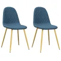 Chaises à manger lot de 2 Bleu Velours