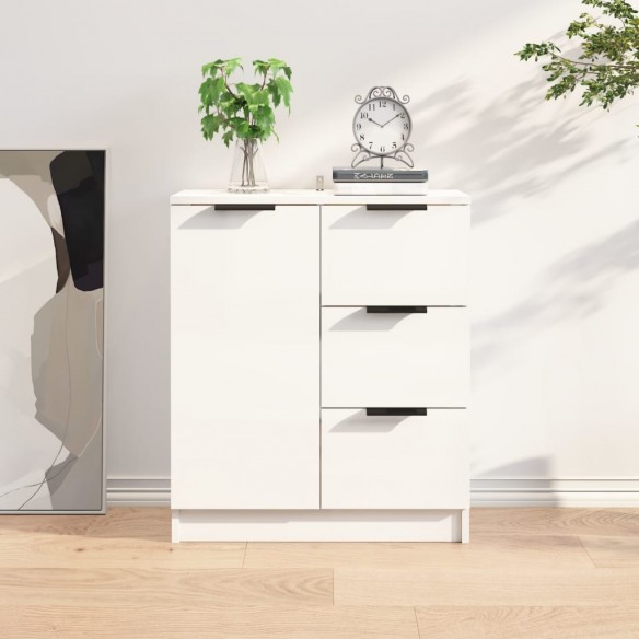 Buffet Blanc brillant 60x30x70 cm Bois d'ingénierie