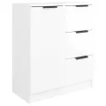 Buffet Blanc brillant 60x30x70 cm Bois d'ingénierie