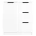 Buffet Blanc brillant 60x30x70 cm Bois d'ingénierie
