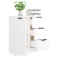 Buffet Blanc brillant 60x30x70 cm Bois d'ingénierie
