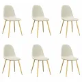 Chaises à manger lot de 6 blanc crème velours