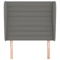 Tête de lit avec oreilles Gris foncé 103x23x118/128 cm Tissu