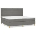 cadre de lit avec matelas Gris foncé 200x200cm Tissu