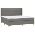 cadre de lit avec matelas Gris foncé 200x200cm Tissu