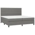 cadre de lit et matelas et LED Gris foncé 200x200 cm