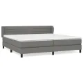 cadre de lit avec matelas Gris foncé 200x200cm Tissu