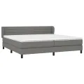 cadre de lit avec matelas Gris foncé 200x200cm Tissu