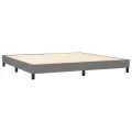 cadre de lit avec matelas Gris foncé 200x200cm Tissu