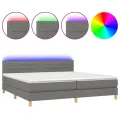 cadre de lit et matelas et LED Gris foncé 200x200 cm