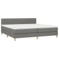 cadre de lit et matelas et LED Gris foncé 200x200 cm