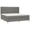 cadre de lit matelas LED Gris foncé 200x200 cm Tissu