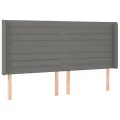 cadre de lit matelas LED Gris foncé 200x200 cm Tissu