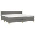 cadre de lit avec matelas Gris foncé 200x200cm Tissu
