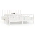 Cadre de lit Blanc Bois massif 200x200 cm