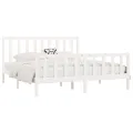 Cadre de lit Blanc Bois massif 200x200 cm