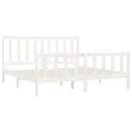 Cadre de lit Blanc Bois massif 200x200 cm
