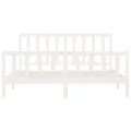 Cadre de lit Blanc Bois massif 200x200 cm