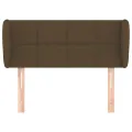Tête de lit avec oreilles Marron foncé 93x23x78/88 cm Tissu