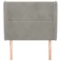 Tête de lit avec oreilles Gris clair 83x23x118/128 cm Velours