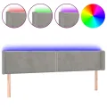 Tête de lit à LED Gris clair 163x16x78/88 cm Velours