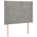 cadre de lit matelas LED Gris clair 80x200cm Velours