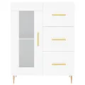 Buffet haut Blanc 69,5x34x180 cm Bois d'ingénierie