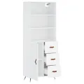 Buffet haut Blanc 69,5x34x180 cm Bois d'ingénierie