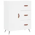 Buffet haut Blanc 69,5x34x180 cm Bois d'ingénierie
