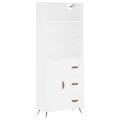 Buffet haut Blanc 69,5x34x180 cm Bois d'ingénierie