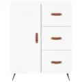 Buffet haut Blanc 69,5x34x180 cm Bois d'ingénierie