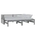 Lit coulissant Gris Bois de pin massif 2x(90x200) cm