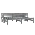 Lit coulissant Gris Bois de pin massif 2x(90x200) cm