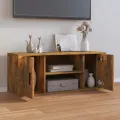 Meuble TV Chêne fumé 100x35x40 cm Bois d'ingénierie